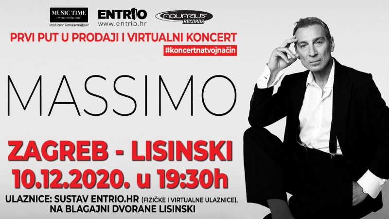 Na koncert Massima Savića z virtualno vstopnico, 10. december ob 19:30